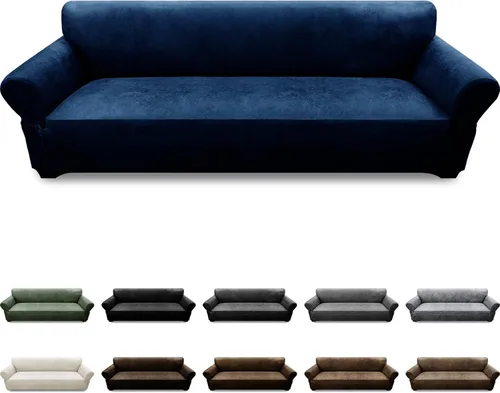 Vista 42 de Fundas para Sillón de 2 Piezas con Cojín en T, Fundas de Aspecto de Cuero para Sofá, Fundas para Sillas, Protector de Muebles Elástico, Funda