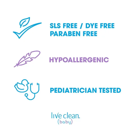 Vista 4 de Live Clean Baño y lavado de burbujas para bebés, calmante para dormir, 10 onzas