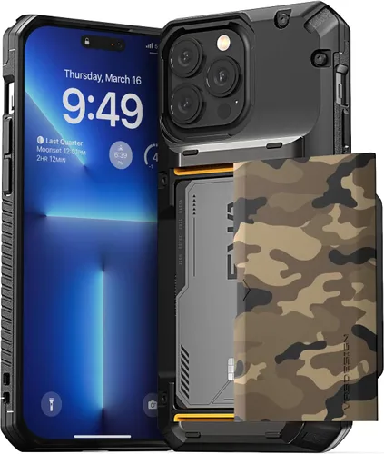 Vista 57 de VRS DESIGN Damda Glide Pro - Funda para iPhone 12 Pro Max, con [4 tarjetas] Premium Robusta [Semiautomática] Funda para tarjeta de crédito