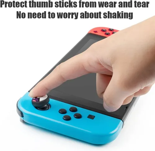 Vista 5 de Switch Joycon Thumb Grip Caps, Soft Silicone Joystick Cover Compatible with Nintendo SwitchOLEDSwitch Lite, Analog Stick Grips Button Covers for