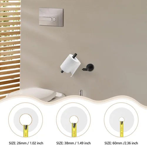 Vista 4 de Newfun Soporte de papel higiénico de bronce aceitado, SUS 304 de acero inoxidable ajustable de doble poste giratorio soporte de rollo de papel