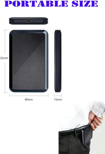 Vista 5 de 250GB Ultra Slim Disco duro externo portátil USB 3.1 Almacenamiento HDD tipo C para PC, Mac, portátil, PS4, Xbox one