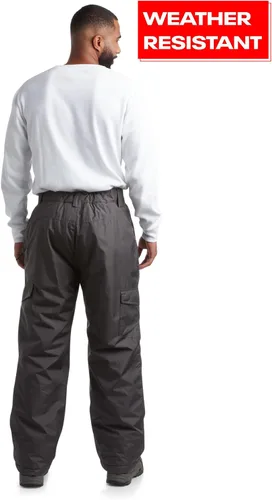 Vista 6 de Reebok Pantalones de nieve para hombre, pesados e impermeables, con bolsillos tipo cargo, polainas de nieve, pantalones de esquí para hombre