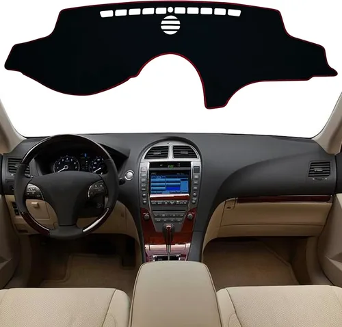 Vista 7 de Funda para salpicadero interior compatible con Lexus ES240 ES350 Sedan 2007-2012, protector de alfombra (borde negro)