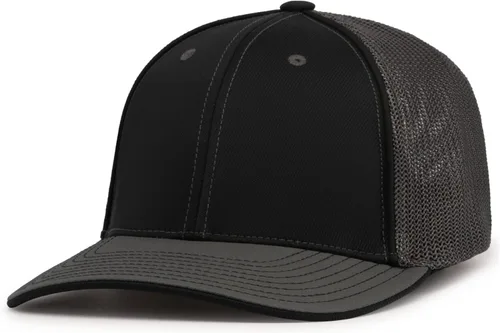 Vista 17 de Pacific Headwear Gorra unisex Pacific Headwear Trucker Flexfit® para adultos Grafito/Negro/Negro