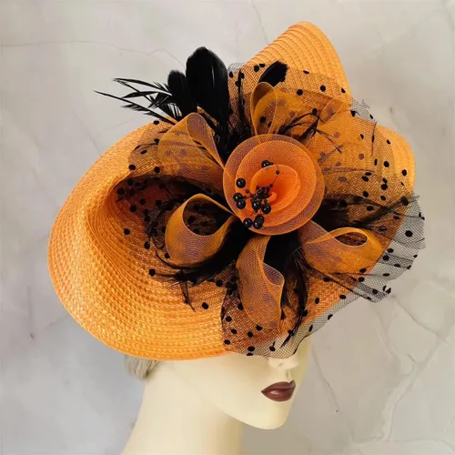 Vista 4 de L'ouve Tocado vintage para niñas, sombreros de fiesta de té para mujer, sombrero de pastillero de los años 20 y 50