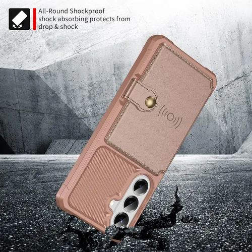 Vista 27 de Funda para Samsung Galaxy S21 Ultra con tarjetero, compatible con soporte magnético para automóvil, resistente a los golpes, resistente, suave, TPU