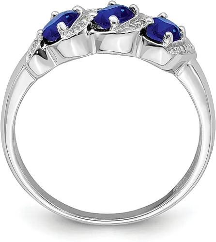 Vista 2 de 925 Sterling Silver Sapphire Diamond Ring Stone Gemstone Fine Jewelry For Women Gifts For Her