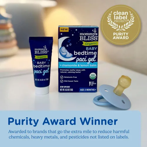 Vista 5 de Mommy's Bliss Gel Orgánico para Chupete de Bebé para la Hora de Dormir, Promueve el Sueño Reparador*, Sin Melatonina, Edad 2 Meses+, 0.53 Fl Oz