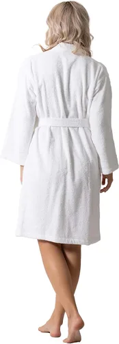 Vista 6 de Lujosas batas de baño absorbentes con cuello de rizo turco súper suave para mujer