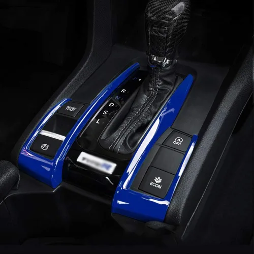 Vista 9 de XITER Panel de engranajes de fibra de carbono y plástico ABS, decoración de caja de cambios, accesorios para Honda 10th Civic 2016 2017 2018 2019