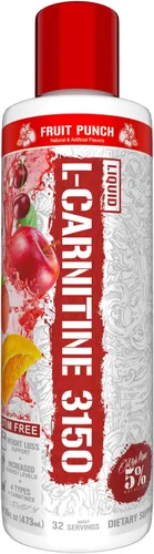 Vista 10 de 5% Nutrition Rich Piana Liquid L-Carnitine 3150 Mezcla premium de 4 fuentes + GBB, la súper carnitina (frambuesa azul)