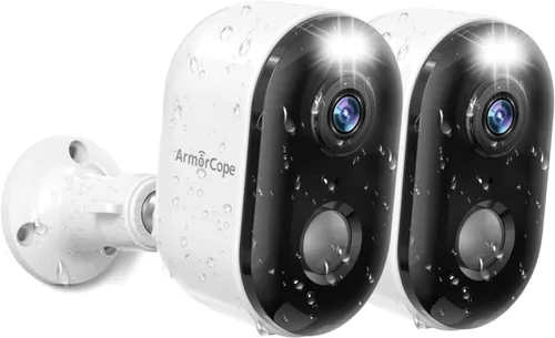 Vista 9 de Cámaras de seguridad inalámbricas para exteriores, alimentadas por batería, visión nocturna a color 2K, detección de movimiento AI con foco