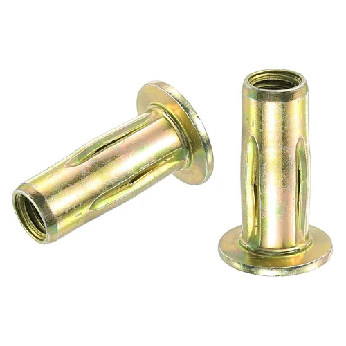 Vista 11 de uxcell Tuercas remachadoras multiagarre 1/4-20, 5 piezas de vástago preabombado cabeza plana roscada tuerca de inserción chapada en zinc dorado