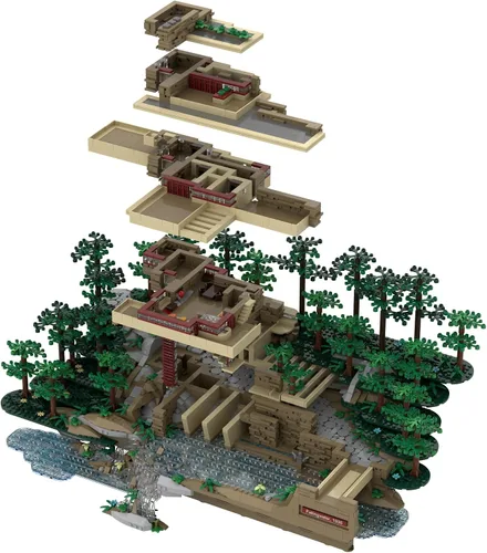 Vista 2 de The Atom Brick Juego de construcción Fallingwater