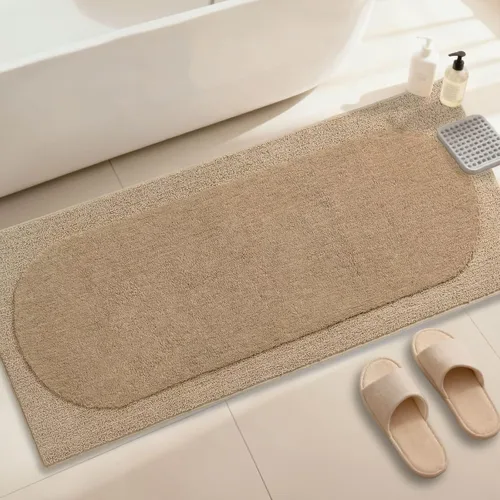 Vista 17 de DEXDE - Alfombra antideslizante para baño, ducha, 24 x 16 pulgadas, color beige