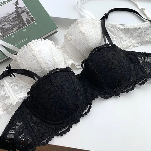 Vista 3 de Hebilla frontal para mujer, sin anillo de acero, ropa interior para reunión de senos pequeños, ajuste delgado, brasier ajustable