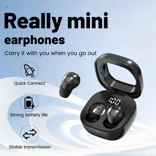 Vista 5 de Mini auriculares invisibles para dormir inalámbricos Bluetooth, mini auriculares inalámbricos invisibles para canales auditivos pequeños, tapones