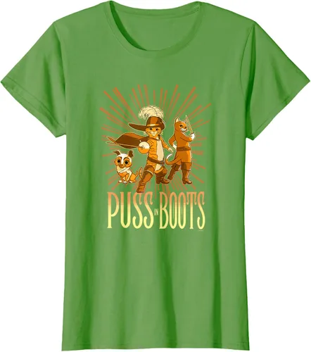 Vista 56 de DreamWorks Puss in Boots: The Last Wish Cat Trio Poster - Camiseta pequeña Negro