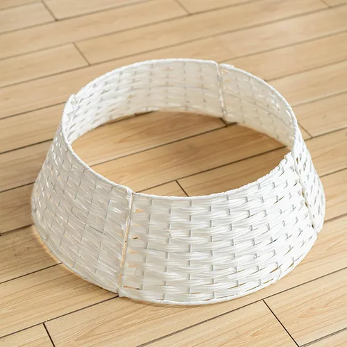 Vista 8 de Falda de cuello para árbol de Navidad, hecha a mano, mimbre artificial, soporte de mimbre para árbol de Navidad, base de árbol de Navidad, anillo