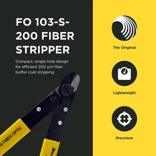 Vista 5 de Miller Pelacables de fibra óptica de un solo orificio de la serie FO 103-S para técnicos y electricistas, herramienta de cable segura con apertura
