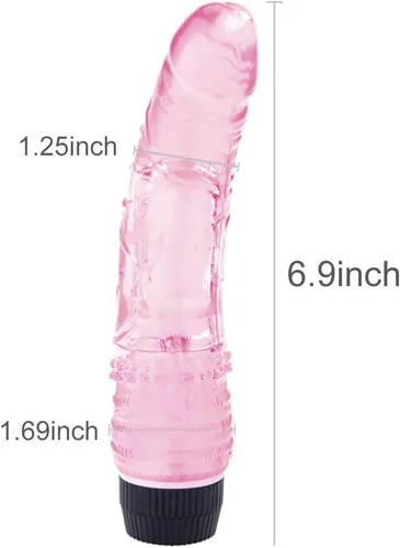 Vista 2 de Sexbaby vibrador de punto G para las mujeres, hembra, consolador de jalea con vibración para masturbación femenina, orgasmo, Rosado