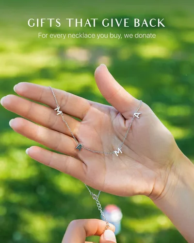 Vista 3 de Benevolence LA Mama Necklace, 14k Gold Dipped Necklaces for Women, Birthday, Anniversary Gifts for Mom, Grandma, Mother in Law Mama Gift, Mom Gifts