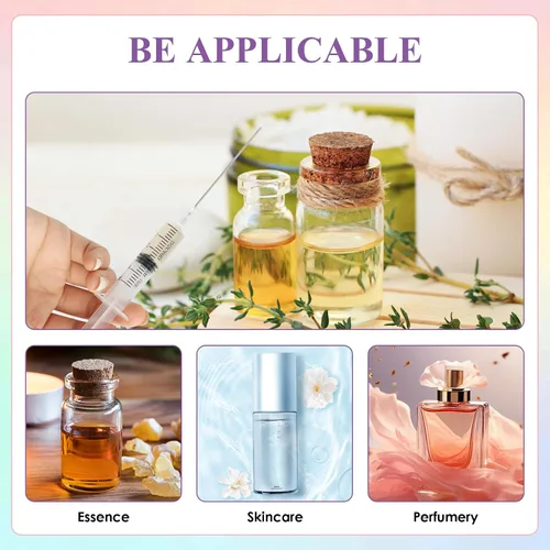 Vista 3 de Paquete de 4 unidades - Kit de decantador de extracto de jeringa de perfume de plástico de 5ml con punta de aguja de acero romo, adecuado