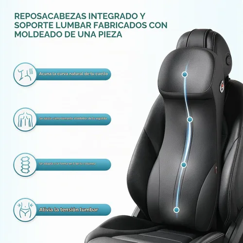 Vista 6 de Coverado Cojín para asiento de automóvil y almohada de apoyo lumbar, almohada ergonómica integrada de espuma viscoelástica para el cuello, cojín