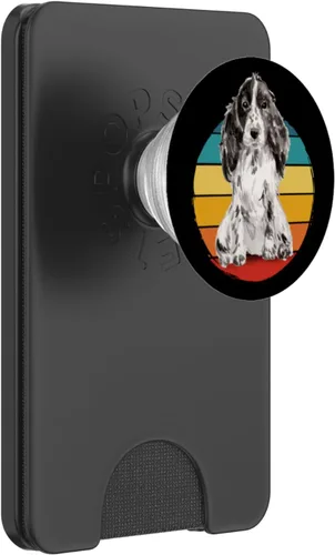 Vista 8 de Lindos PopSockets PopSockets intercambiables PopGrip para Cocker Spaniel en blanco y negro