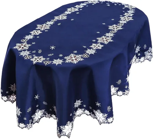 Vista 13 de Juego de 4 servilletas bordadas con copos de nieve para Navidad e invierno (doradas, servilletas de 12 x 12 pulgadas)