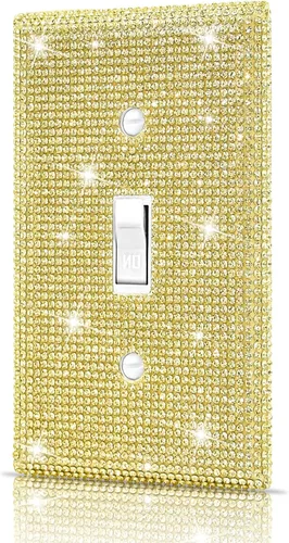 Vista 36 de Dengduoduo Placas de pared, cubierta decorativa para interruptor de luz, cubiertas decorativas de tomacorrientes, diamantes de imitación plateados