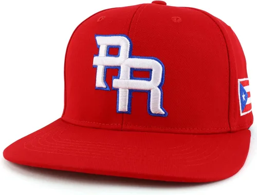 Vista 7 de Trendy Apparel Shop Gorra Snapback con visera plana bordada en 3D PR con bandera de Puerto Rico Negro 1