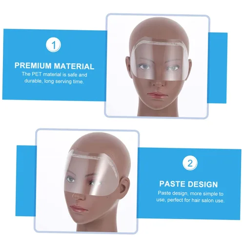 Vista 7 de 100 piezas de escudo de ducha para peluquería máscara de ojos visera facial al aire libre para salones de peluquería protección de material duradero