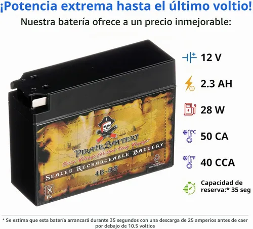 Vista 4 de Batería de motocicleta YT4B-BS de alto rendimiento, libre de mantenimiento, sellada con AGM