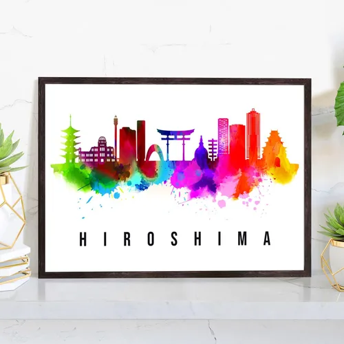 Vista 29 de Pera Print Póster de Japón, póster de Japón-Aomori, ilustración de Japón Skyline City, póster de horizonte moderno, impresión de paisaje urbano