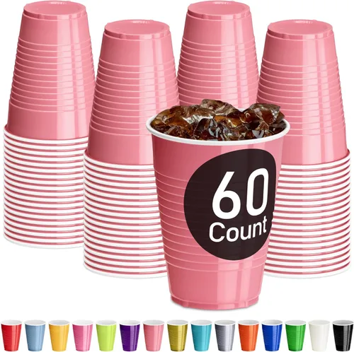 Vista 18 de DecorRack - Vasos desechables y reutilizables de 12 onzas para fiestas de cumpleaños, despedidas de soltera, campamentos, eventos en interiores y al