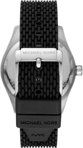 Vista 3 de Michael Kors Layton Reloj de cuarzo de acero inoxidable con correa de silicona negro 22 Modelo MK8892