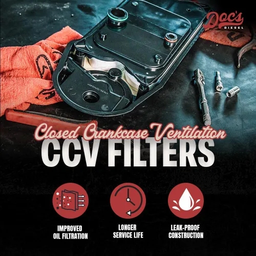 Vista 3 de Doc's Diesel Filtro CCV D804418 Compatible con RAM 6.7L Cummins 2500, 3500, 4500, 5500 2007.5+ Sustituye a CV52001