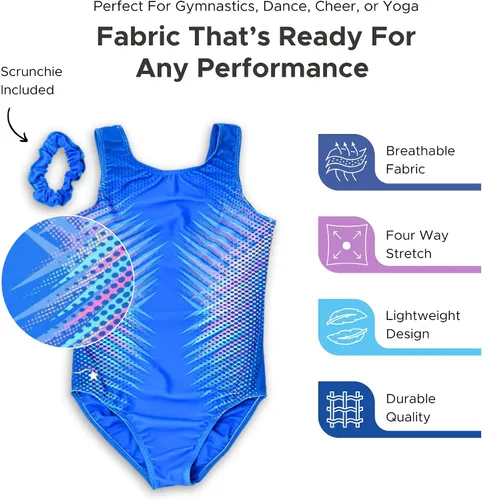 Vista 24 de Destira Premium Closed Back Gymnastics Leotards for Girls - Snug Performance Fit (Size Up for Comfort), GIRLS/CHILD Sizes