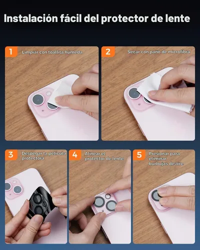 Vista 4 de UNBREAKcable Protector de pantalla de privacidad para iPhone 15 (6.1 pulgadas), paquete de 2 + 2 protectores de lente, antiespía de 25°, dureza 9H