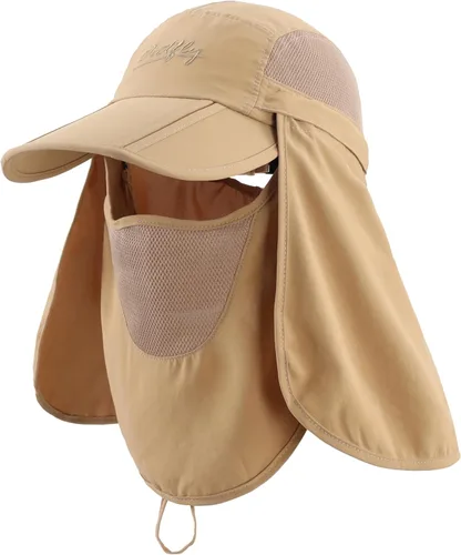 Vista 10 de Connectyle Sombreros de pesca con protección solar UPF 50+ para hombre con solapa extraíble para el cuello Azul aguamarina
