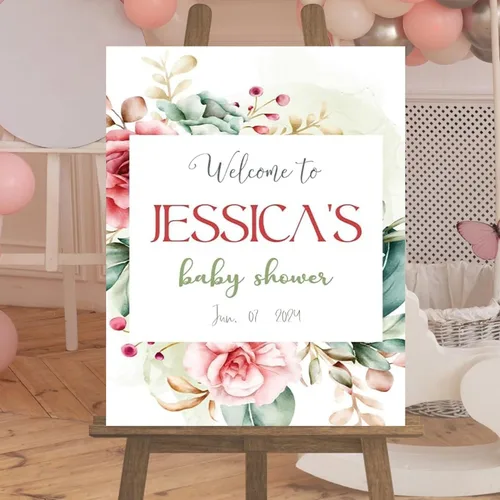 Vista 8 de Letrero de bienvenida personalizado para baby shower, póster personalizado para fiesta de baby shower, decoraciones de anuncio de niño o niña