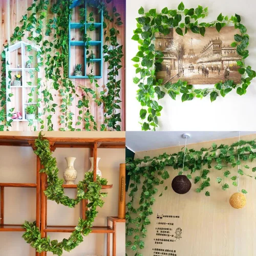 Vista 5 de Unilove Guirnalda de follaje falso de 168 pies, decoración de hojas artificiales, plantas de vid de hiedra para decoración del hogar, interiores