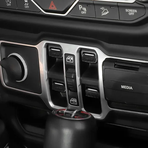 Vista 6 de CheroCar Cubierta de botón para interruptor de ventana Jeep JL, accesorios interiores para Jeep Wrangler JL JLU 2018-2022, Gladiator JT 2020-2022