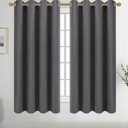 Vista 138 de Diraysid Cortinas opacas beige con ojales para dormitorio, con aislamiento térmico, cortinas de oscurecimiento de habitación, 38 x 54 pulgadas, 2