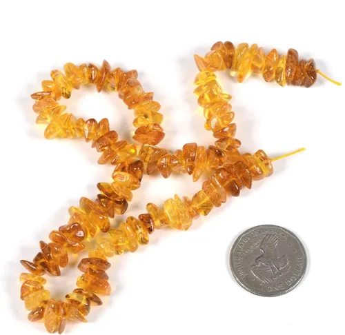 Vista 2 de Chips Amber Natural Gemstone Freedom Chips Cuentas sueltas de 0.433-0.472 in para hacer joyas, manualidades, 16 pulgadas