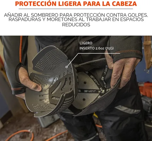 Vista 3 de Inserto universal de tapa de parachoques Ergodyne Skullerz 8945F(x) con ventilación extra, se ajusta a cualquier gorra de béisbol, carbón