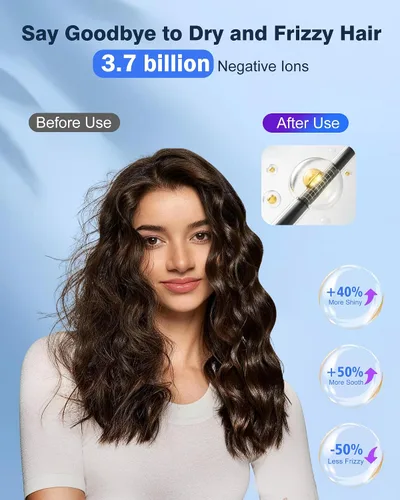 Vista 6 de Secador de pelo iónico de alta velocidad, motor sin escobillas para secado rápido, 3.7 mil millones de iones negativos para cabello liso, secador