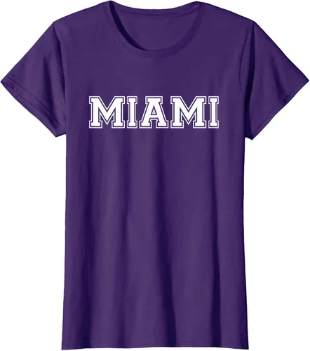 Vista 8 de Camiseta de regalo deportiva estilo universitario Miami Florida, Negro, S